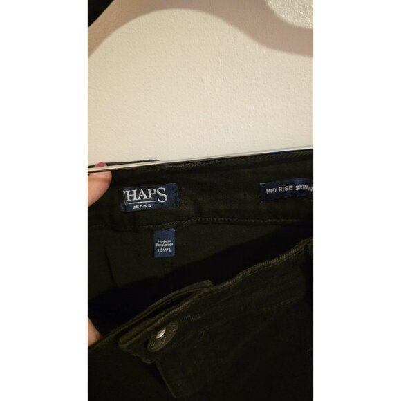 NWT Chaps Jeans Womens 18W 38wx30L Plus size Skinny Jeans Midrise Black NWT - Picture 3 of 12